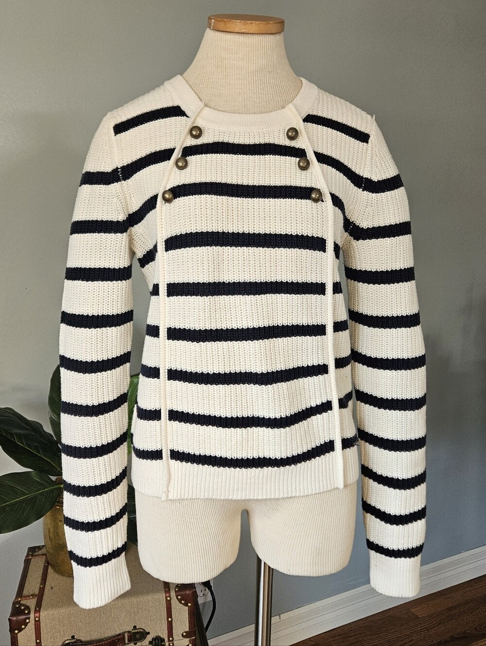 Abercrombie & Fitch Nautical Coastal Grandmother Striped Knit Sweater Size S